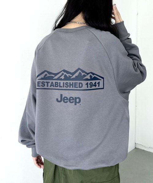 JEEP(ジープ)の「【日本未発売/WEB限定】JEEP(ジープ)/バックプリント プルオーバー スウェット/Back Point Raglan Sweatshirt(スウェット・レディース・ダークグレー/ブラウン/レッド/ブルー・S/M/L/XL)」の21枚目の写真