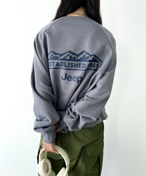 JEEP(ジープ)の「【日本未発売/WEB限定】JEEP(ジープ)/バックプリント プルオーバー スウェット/Back Point Raglan Sweatshirt(スウェット・レディース・ダークグレー/ブラウン/レッド/ブルー・S/M/L/XL)」の18枚目の写真