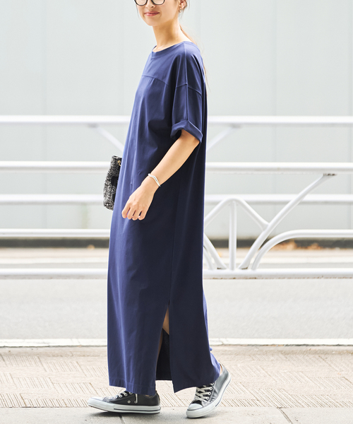 MSGM コットンジャージーサイドスリットロングワンピース nz3568-07_1.jpg