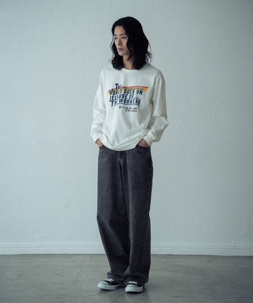 RATTLE TRAP（ラトルトラップ）の「12ozスラブデニム5ポケットワイドストレートパンツ（その他パンツ・メンズ・ブルー/ブラック・L/M）」の5枚目の写真