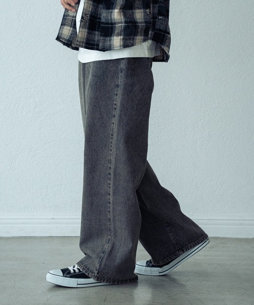 RATTLE TRAP（ラトルトラップ）の「12ozスラブデニム5ポケットワイドストレートパンツ（その他パンツ・メンズ・ブルー/ブラック・L/M）」の6枚目の写真