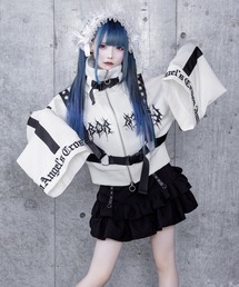 新品タグ付き Amilige アミリージュ サイコ ベア くま パーカー 水色 Amilige（アミリージュ）の「タイダイくま耳メッシュパーカー