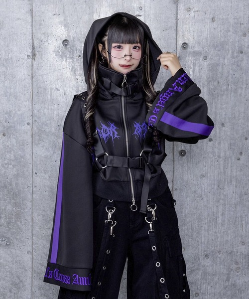 ショートZIPベルトハーネス付きパーカー（パーカー）｜Amilige