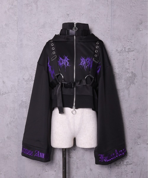 ショートZIPベルトハーネス付きパーカー（パーカー）｜Amilige