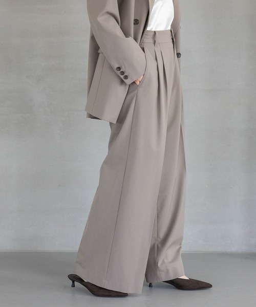 A part by(アパートバイ)の「【セットアップ対応】ハンサムストレートパンツ(スラックス・レディース・チャコールグレー/ベージュ系その他・SMALL/MEDIUM)」の7枚目の写真