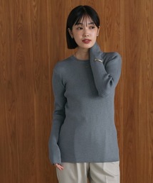【温度調整素材】ラウンドネックニット