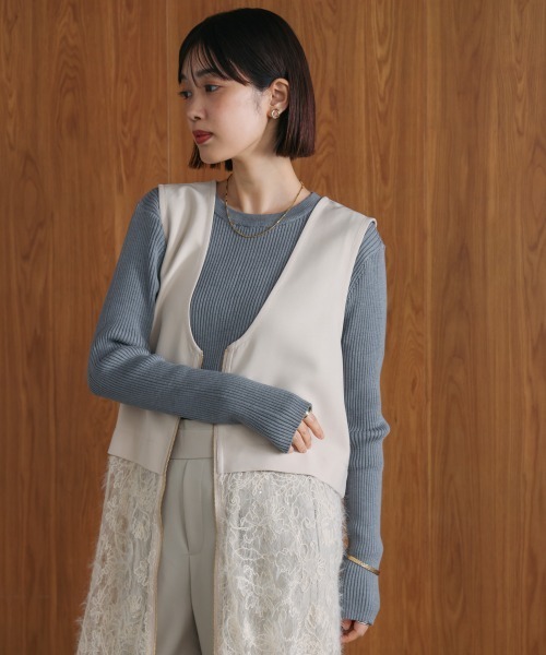 Bou Jeloud(ブージュルード)の「【温度調整素材】ラウンドネックニット(ニット/セーター・レディース・A/ブラック/イエロー/グレー・FREE)」の15枚目の写真