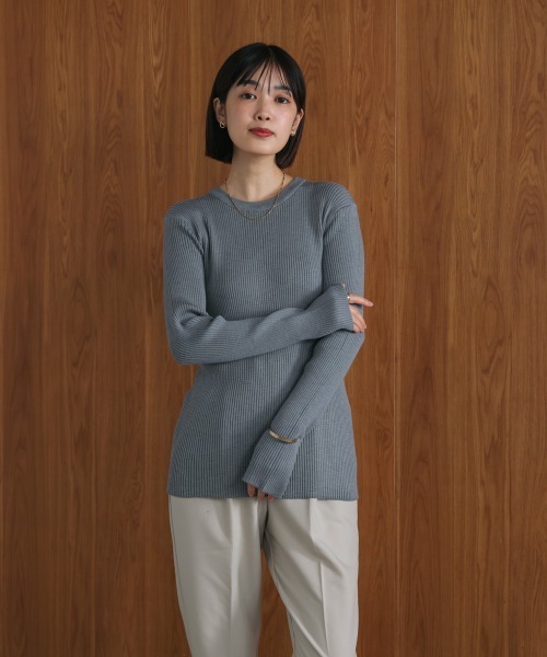 Bou Jeloud(ブージュルード)の「【温度調整素材】ラウンドネックニット(ニット/セーター・レディース・A/ブラック/イエロー/グレー・FREE)」の17枚目の写真