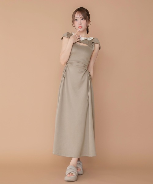 PriCHOU(プリシュ)の「ロングスウェットワンピース / Long Sweat One-piece(ワンピース・レディース・ライトピンク/グレイッシュベージュ/グレー・FREE)」の2枚目の写真