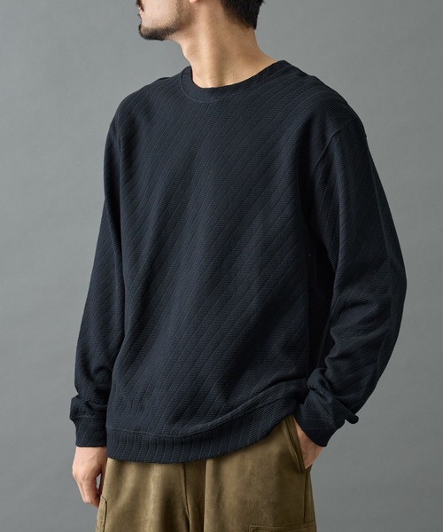 COLONY 2139（コロニートゥーワンスリーナイン）の「ジャガードロンＴ（Tシャツ/カットソー・メンズ・ホワイト/カーキ/ブラック・LARGE/MEDIUM）」の2枚目の写真