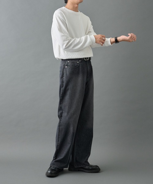 COLONY 2139（コロニートゥーワンスリーナイン）の「ジャガードロンＴ（Tシャツ/カットソー・メンズ・ホワイト/カーキ/ブラック・LARGE/MEDIUM）」の22枚目の写真