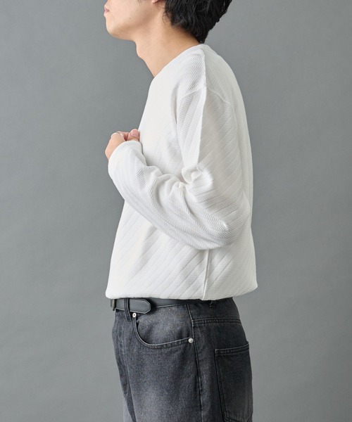 COLONY 2139（コロニートゥーワンスリーナイン）の「ジャガードロンＴ（Tシャツ/カットソー・メンズ・ホワイト/カーキ/ブラック・LARGE/MEDIUM）」の7枚目の写真