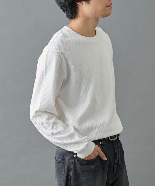 COLONY 2139（コロニートゥーワンスリーナイン）の「ジャガードロンＴ（Tシャツ/カットソー・メンズ・ホワイト/カーキ/ブラック・LARGE/MEDIUM）」の9枚目の写真