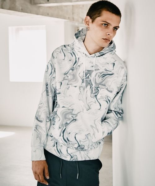 HEREIAM（ヘレイアム）の「【HEREIAM MEN】マーブルフーディー（パーカー・メンズ・グレー系/ブラウン系・MEDIUM/LARGE）」の2枚目の写真