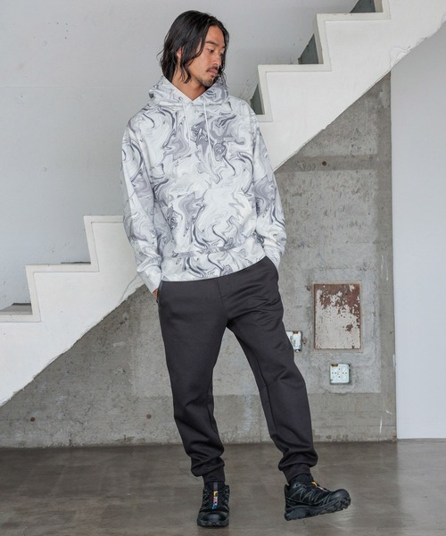 HEREIAM（ヘレイアム）の「【HEREIAM MEN】マーブルフーディー（パーカー・メンズ・グレー系/ブラウン系・MEDIUM/LARGE）」の3枚目の写真