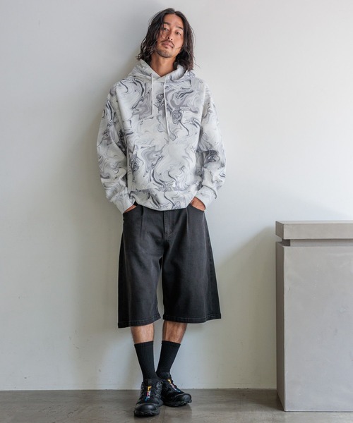 HEREIAM（ヘレイアム）の「【HEREIAM MEN】マーブルフーディー（パーカー・メンズ・グレー系/ブラウン系・MEDIUM/LARGE）」の4枚目の写真