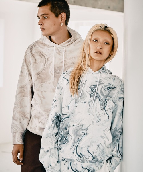 HEREIAM（ヘレイアム）の「【HEREIAM MEN】マーブルフーディー（パーカー・メンズ・グレー系/ブラウン系・MEDIUM/LARGE）」の22枚目の写真