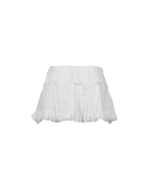 Nodress（ノードレス）の「NODRESS WHITE LACE TRIM COTTON MINI SKIRT（スカート・レディース・ホワイト・MEDIUM/X-SMALL）」の2枚目の写真