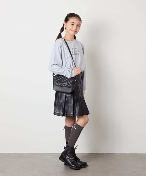 a.v.v（アーヴェヴェ）の「[KIDS]キルティングリボンショルダー（ショルダーバッグ・キッズ・アイボリー/ブラック・120）」の13枚目の写真