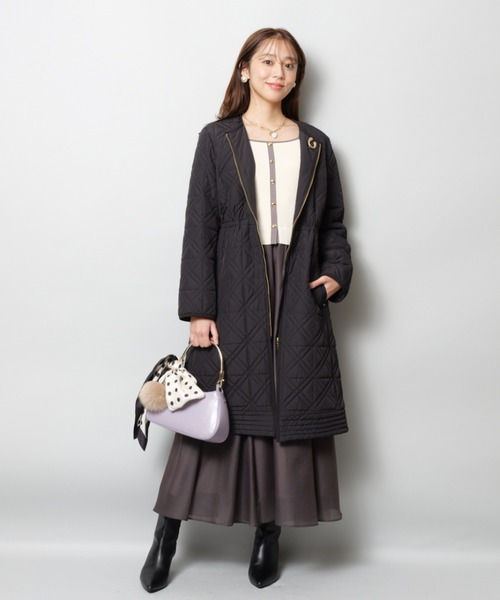 キルティング中綿ミドルコート（ダウンジャケット/コート