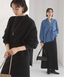 【2点セット】ハイネックワイドニット&スカート セットアップ