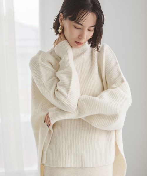 セール】【2点セット】ハイネックワイドニット＆スカート セットアップ
