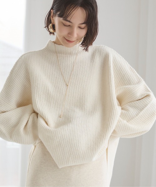 セール】【2点セット】ハイネックワイドニット＆スカート セットアップ