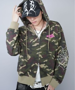 WOKE EDGE / ウォークエッジ SPLAYED CAMO ZIP HOODIE（パーカー