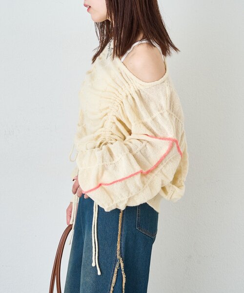 w closet（ダブルクローゼット）の「パイピングドロストニット（ニット/セーター・レディース・レッド/グリーン/ブルー/チャコールグレー/アイボリー・FREE）」の21枚目の写真