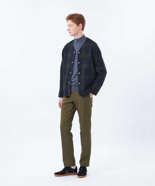MACKINTOSH PHILOSOPHY(マッキントッシュ フィロソフィー)の「ノーカラージャケット 高密度リバークロス(ノーカラージャケット・メンズ・ダークネイビー/チャコールグレー・40/38)」の7枚目の写真