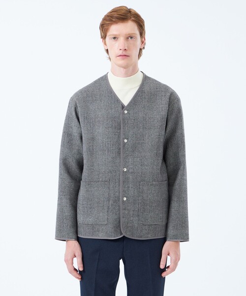 MACKINTOSH PHILOSOPHY(マッキントッシュ フィロソフィー)の「ノーカラージャケット 高密度リバークロス(ノーカラージャケット・メンズ・ダークネイビー/チャコールグレー・40/38)」の8枚目の写真