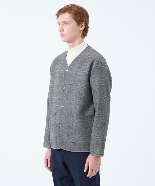 MACKINTOSH PHILOSOPHY(マッキントッシュ フィロソフィー)の「ノーカラージャケット 高密度リバークロス(ノーカラージャケット・メンズ・ダークネイビー/チャコールグレー・40/38)」の9枚目の写真
