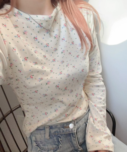 小花柄ロンT（Tシャツ/カットソー）｜Feliz（フェリス）のファッション