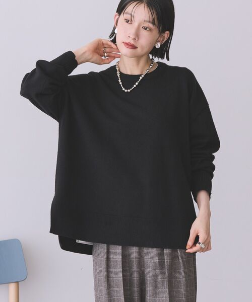 【ブルー（44）】【WEB・一部店舗限定】2WAYスリットニットプルオーバー ROPÉ PICNIC(ロペピクニック) / 【WEB限定】サイドスリットニットプル