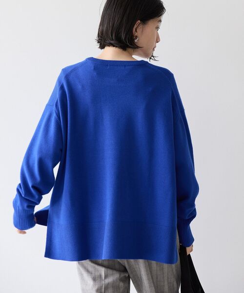 【ブルー（44）】【WEB・一部店舗限定】2WAYスリットニットプルオーバー ROPÉ PICNIC(ロペピクニック) / 【WEB限定】サイドスリットニットプル