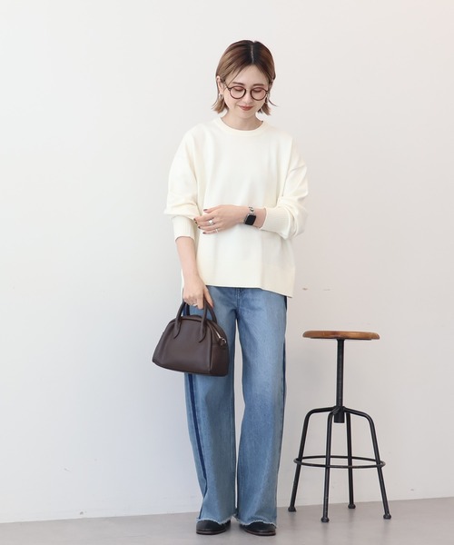 AMERICAN HOLIC（アメリカンホリック）の「【WEB限定】バイパチサイドスリットニットプルオーバー（ニット/セーター・レディース・アイボリー/グレー系その他/ブラック/ブルー・M/L）」の13枚目の写真