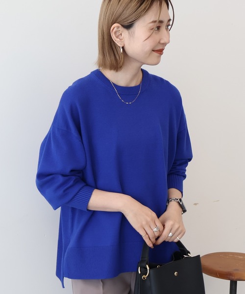 AMERICAN HOLIC（アメリカンホリック）の「【WEB限定】バイパチサイドスリットニットプルオーバー（ニット/セーター・レディース・アイボリー/グレー系その他/ブラック/ブルー・M/L）」の21枚目の写真