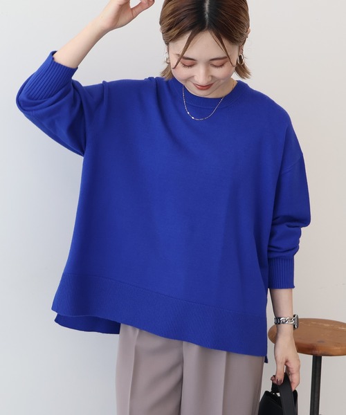 AMERICAN HOLIC（アメリカンホリック）の「【WEB限定】バイパチサイドスリットニットプルオーバー（ニット/セーター・レディース・アイボリー/グレー系その他/ブラック/ブルー・M/L）」の18枚目の写真