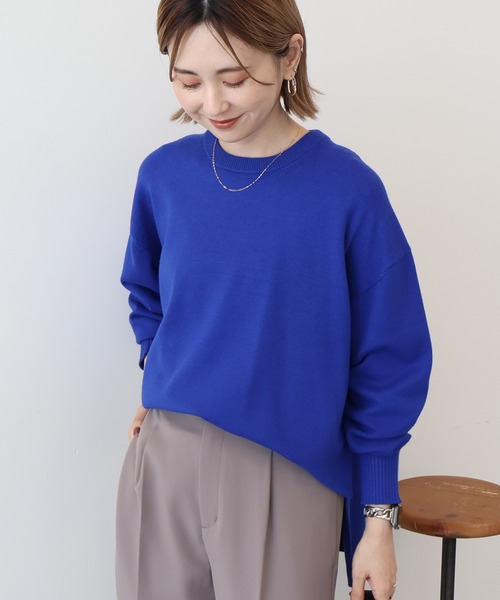 AMERICAN HOLIC（アメリカンホリック）の「【WEB限定】バイパチサイドスリットニットプルオーバー（ニット/セーター・レディース・アイボリー/グレー系その他/ブラック/ブルー・M/L）」の15枚目の写真