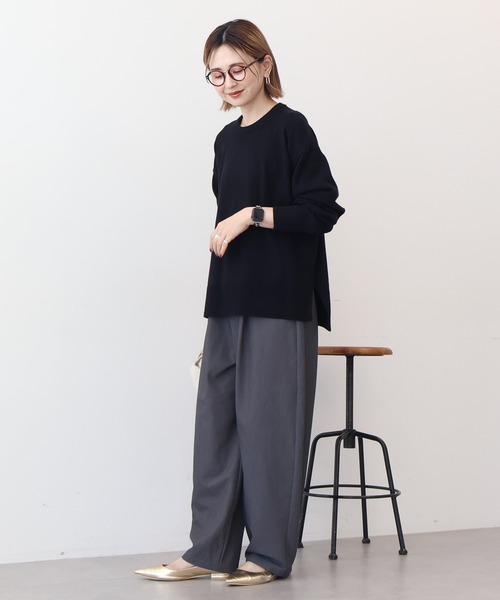 AMERICAN HOLIC（アメリカンホリック）の「【WEB限定】バイパチサイドスリットニットプルオーバー（ニット/セーター・レディース・アイボリー/グレー系その他/ブラック/ブルー・M/L）」の16枚目の写真