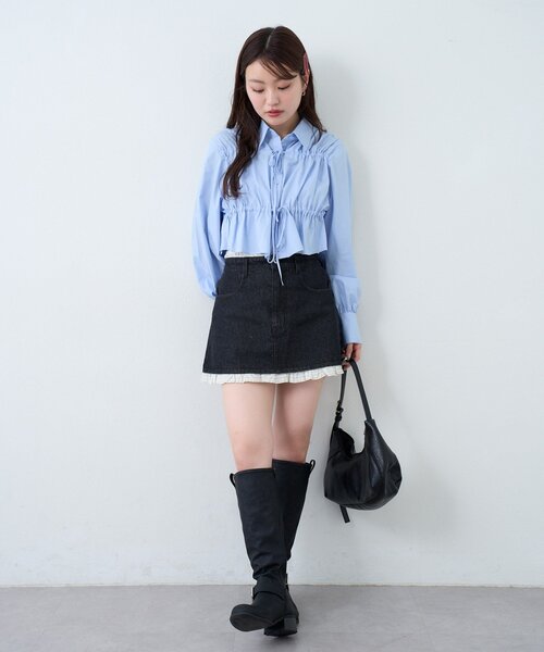 Kastane（カスタネ）の「【2WAY/500mlペットボトル収納可】モチーフハーフムーンBAG（トートバッグ・レディース・ブラウン/アイボリー/ブラック・FREE）」の15枚目の写真