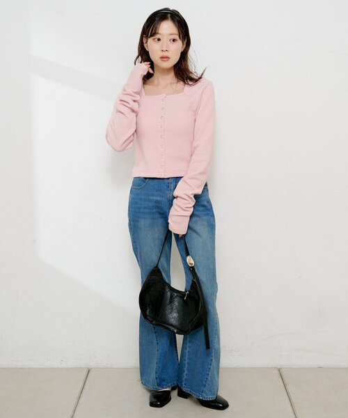 Kastane（カスタネ）の「【2WAY/500mlペットボトル収納可】モチーフハーフムーンBAG（トートバッグ・レディース・ブラウン/アイボリー/ブラック・FREE）」の19枚目の写真