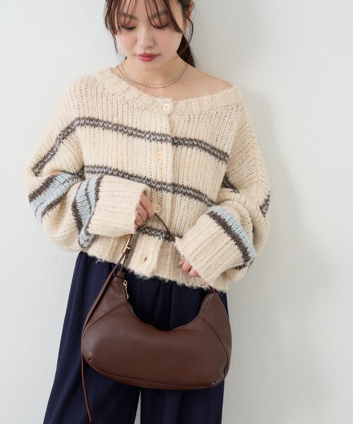 Kastane（カスタネ）の「【2WAY/500mlペットボトル収納可】モチーフハーフムーンBAG（トートバッグ・レディース・ブラウン/アイボリー/ブラック・FREE）」の22枚目の写真