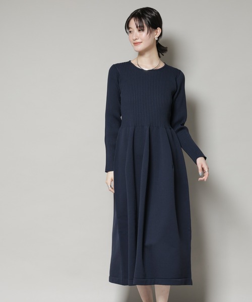 セール】フォルムスカートニットワンピース（ワンピース）｜NANO