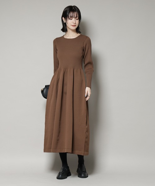 T*u様 nagonstans Ｓ　ワンピース セール】フォルムスカートニットワンピース（ワンピース）｜NANO