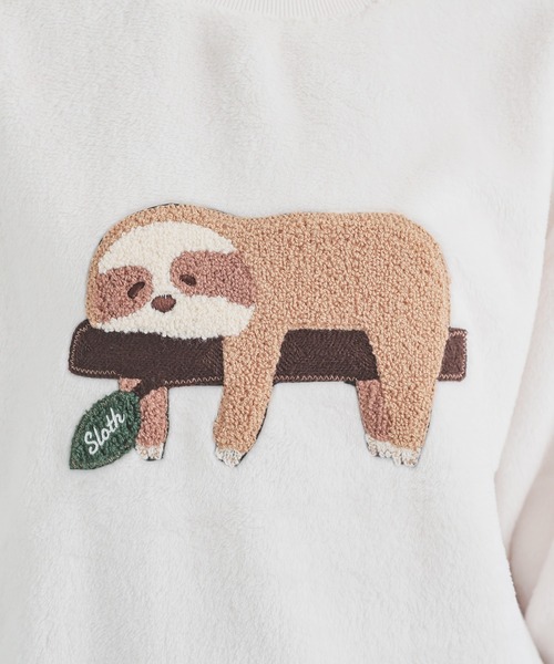 Honeys（ハニーズ）の「【ハニぽか】アニマル刺繍ルームウェア（上下セット）（ルームウェア/パジャマ・レディース・アイボリー/ブルー系/ピンク系・S/M/LL/L）」の10枚目の写真