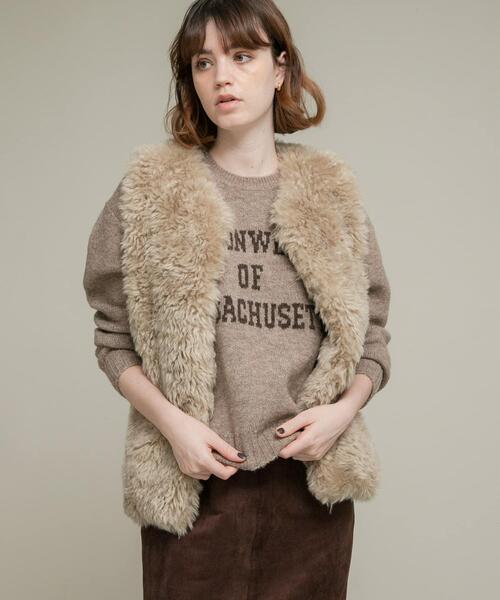 URBAN RESEARCH Sonny Label（アーバンリサーチサニーレーベル）の「『洗濯可』ジャガードロゴニットプルオーバー（ニット/セーター・レディース・ネイビー/モカ/グレー・FREE）」の3枚目の写真