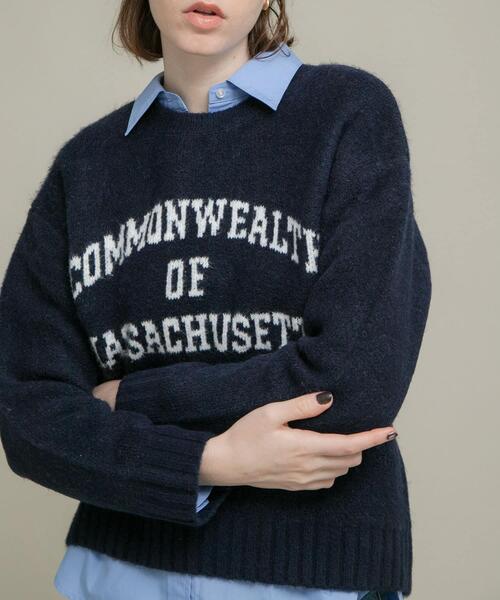 URBAN RESEARCH Sonny Label（アーバンリサーチサニーレーベル）の「『洗濯可』ジャガードロゴニットプルオーバー（ニット/セーター・レディース・ネイビー/モカ/グレー・FREE）」の16枚目の写真