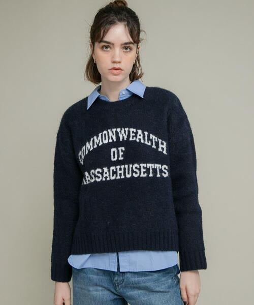 URBAN RESEARCH Sonny Label（アーバンリサーチサニーレーベル）の「『洗濯可』ジャガードロゴニットプルオーバー（ニット/セーター・レディース・ネイビー/モカ/グレー・FREE）」の17枚目の写真