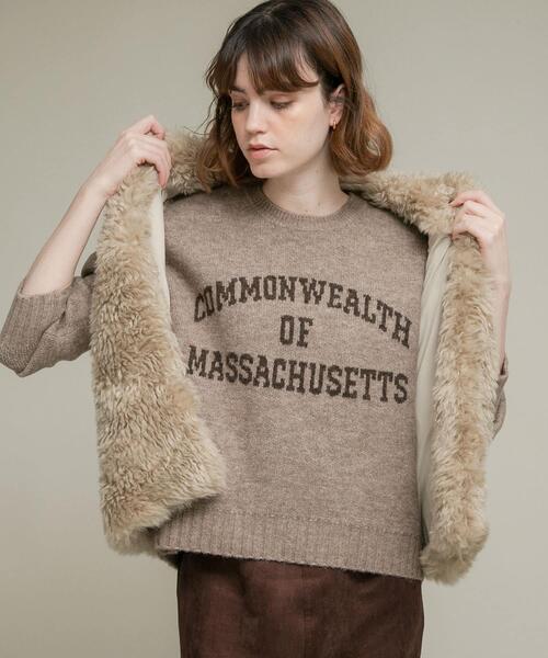 URBAN RESEARCH Sonny Label（アーバンリサーチサニーレーベル）の「『洗濯可』ジャガードロゴニットプルオーバー（ニット/セーター・レディース・ネイビー/モカ/グレー・FREE）」の8枚目の写真